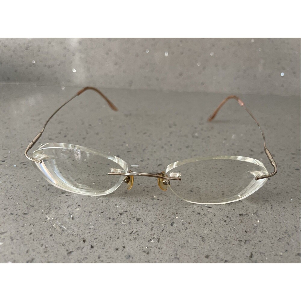 Naturally Rimless NR Rimless Eyeglasses 47-18-135 Gold GLD 114 FRAMES ONLY